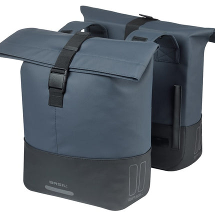Dubbele fietstas Basil Cove 28-32L 14 x 29 x 36 cm - blauw/zwart