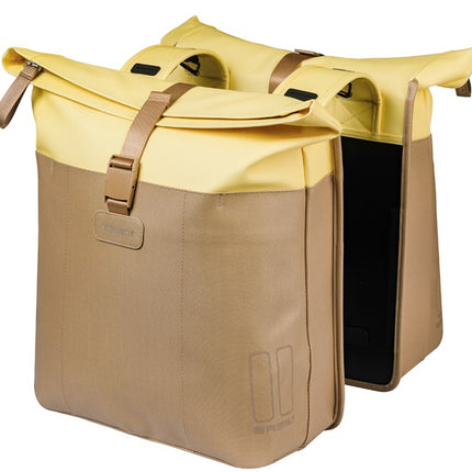 Dubbele fietstas Basil Vive 28-35L 14 x 30 x 38 cm - zand/geel