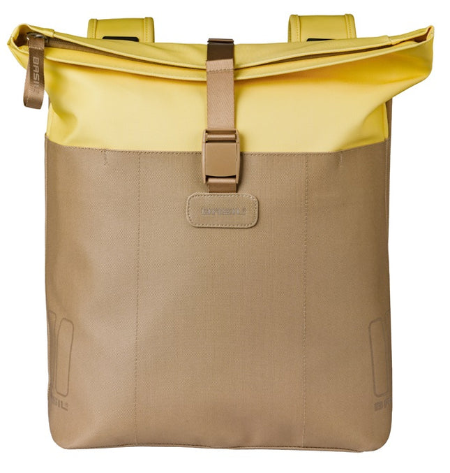 Dubbele fietstas Basil Vive 28-35L 14 x 30 x 38 cm - zand/geel - afbeelding 2