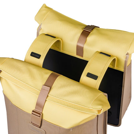 Dubbele fietstas Basil Vive 28-35L 14 x 30 x 38 cm - zand/geel - afbeelding 3