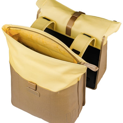 Dubbele fietstas Basil Vive 28-35L 14 x 30 x 38 cm - zand/geel - afbeelding 5
