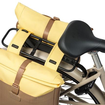 Dubbele fietstas Basil Vive 28-35L 14 x 30 x 38 cm - zand/geel - afbeelding 6