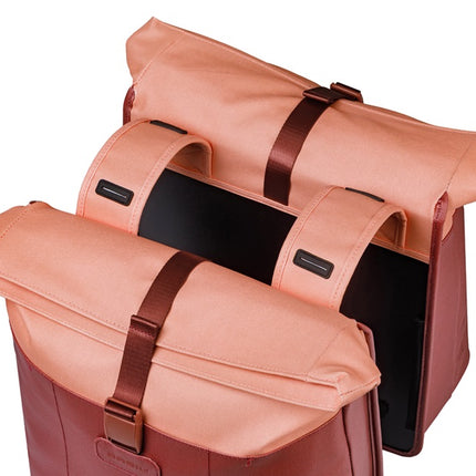 Dubbele fietstas Basil Vive 28-35L 14 x 30 x 38 cm - bordeaux/roze - afbeelding 3