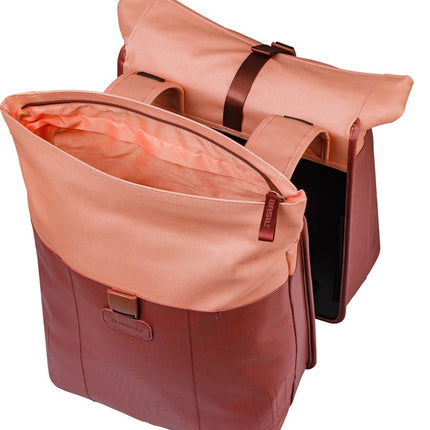 Dubbele fietstas Basil Vive 28-35L 14 x 30 x 38 cm - bordeaux/roze - afbeelding 5