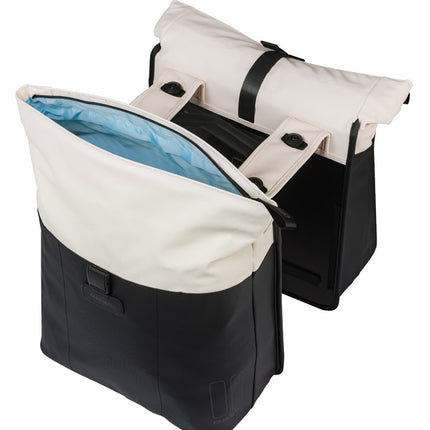 Dubbele fietstas Basil Vive MIK 28-35L 14 x 30 x 38 cm - wit/zwart - afbeelding 3