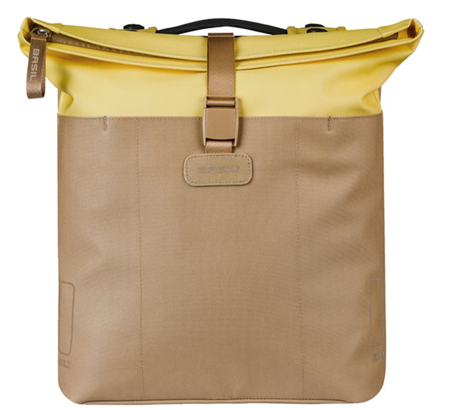 Dubbele fietstas Basil Vive MIK 28-35L 14 x 30 x 38 cm - zand/geel - afbeelding 2