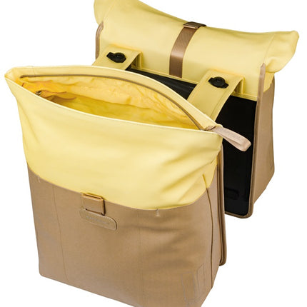 Dubbele fietstas Basil Vive MIK 28-35L 14 x 30 x 38 cm - zand/geel - afbeelding 3