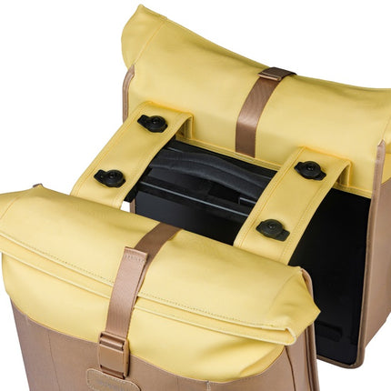 Dubbele fietstas Basil Vive MIK 28-35L 14 x 30 x 38 cm - zand/geel - afbeelding 4