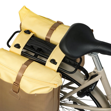 Dubbele fietstas Basil Vive MIK 28-35L 14 x 30 x 38 cm - zand/geel - afbeelding 5