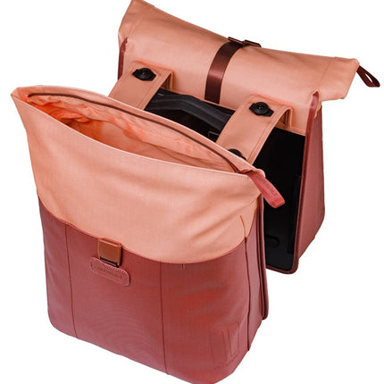 Dubbele fietstas Basil Vive MIK 28-35L 14 x 30 x 38 cm - bordeaux/roze - afbeelding 3