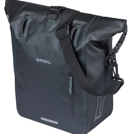 Enkele fietstas Basil Rivo M tarpaulin MIK 12-15L 14 x 25 x 38 cm - zwart - afbeelding 2