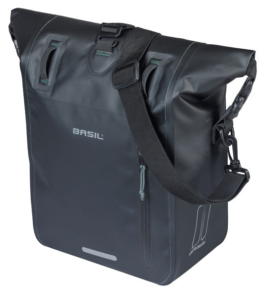 Enkele fietstas Basil Rivo M tarpaulin MIK 12-15L 14 x 25 x 38 cm - zwart - afbeelding 2