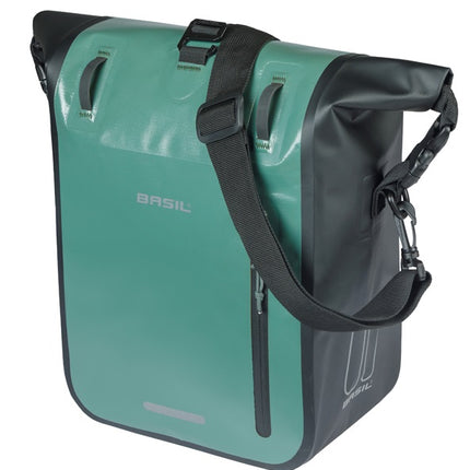 Enkele fietstas Basil Rivo M tarpaulin MIK 12-15L 14 x 25 x 38 cm - groen/zwart - afbeelding 2