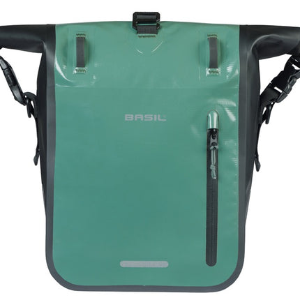 Enkele fietstas Basil Rivo M tarpaulin MIK 12-15L 14 x 25 x 38 cm - groen/zwart - afbeelding 3