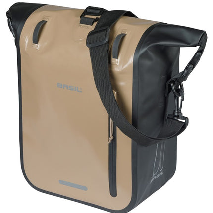 Enkele fietstas Basil Rivo M  tarpaulin MIK 12-15L 14 x 25 x 38 cm - zand/zwart - afbeelding 2
