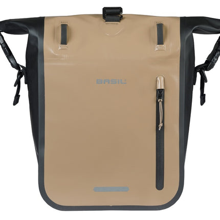 Enkele fietstas Basil Rivo M  tarpaulin MIK 12-15L 14 x 25 x 38 cm - zand/zwart - afbeelding 3