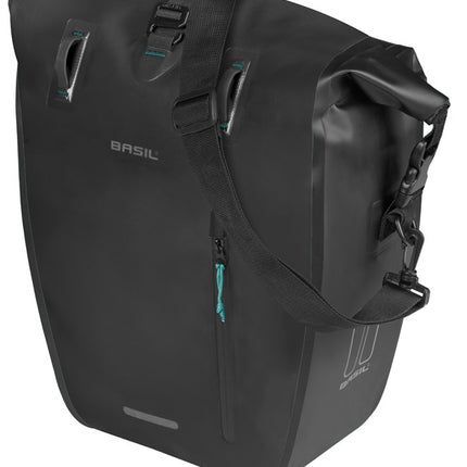 Enkele fietstas Basil Rivo L tarpaulin MIK 25-31L 14 x 28 x 43 cm - zwart