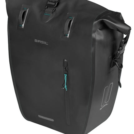 Enkele fietstas Basil Rivo L tarpaulin MIK 25-31L 14 x 28 x 43 cm - zwart - afbeelding 2