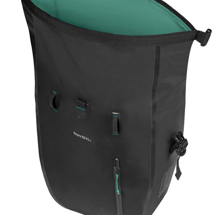 Enkele fietstas Basil Rivo L tarpaulin MIK 25-31L 14 x 28 x 43 cm - zwart - afbeelding 4