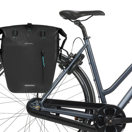 Enkele fietstas Basil Rivo L tarpaulin MIK 25-31L 14 x 28 x 43 cm - zwart - afbeelding 6