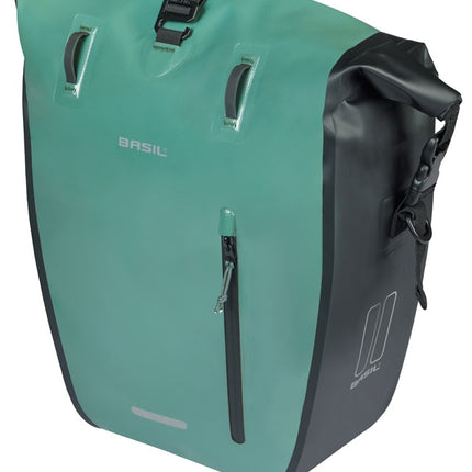 Enkele fietstas Basil Rivo L tarppaulin MIK 25-31L 14 x 28 x 43 cm - groen/zwart