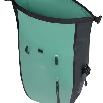 Enkele fietstas Basil Rivo L tarppaulin MIK 25-31L 14 x 28 x 43 cm - groen/zwart - afbeelding 4