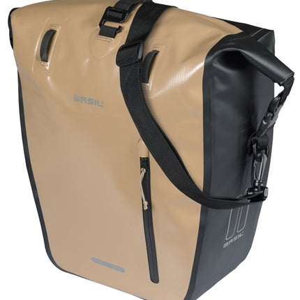 Enkele fietstas Basil Rivo L tarpaulin MIK 25-31L 14 x 28 x 43 cm - zand/zwart - afbeelding 2