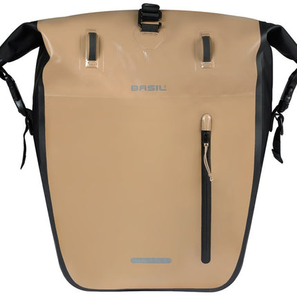 Enkele fietstas Basil Rivo L tarpaulin MIK 25-31L 14 x 28 x 43 cm - zand/zwart - afbeelding 3
