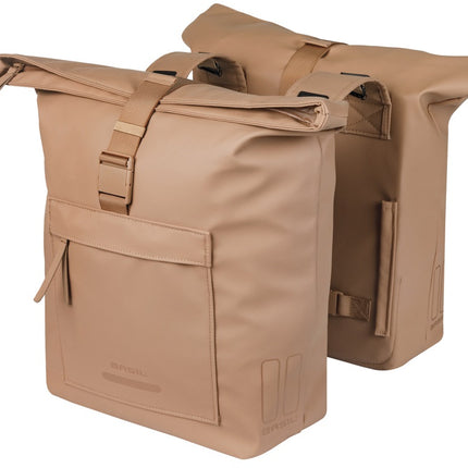 Dubbele fietstas Basil Brooklyn 41L 14 x 30 x 37 cm - zand