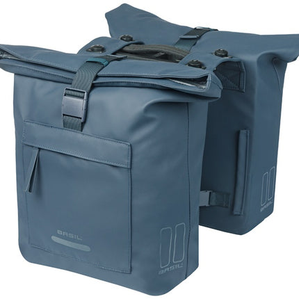 Dubbele fietstas Basil Brooklyn MIK 41L 14 x 30 x 37 cm - blauw