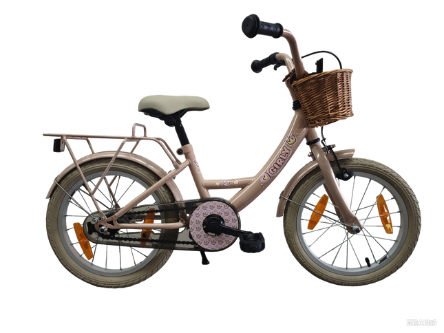 Kinderfiets Bikefun Girly 16 inch - met mandje en remnaaf - Roze