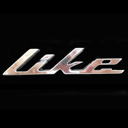 sticker Kymco origineel woord [like] chroom new like 86202-acc1-e10-t01