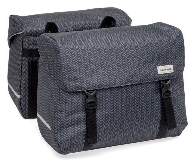 Dubbele fietstas New Looxs Mondi Joy Double - 38 liter - 39 x 18 x 32 cm (2x) - Nima Black