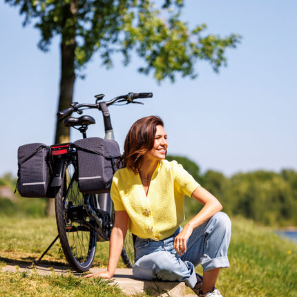 Dubbele fietstas New Looxs Mondi Joy Double - 38 liter - 39 x 18 x 32 cm (2x) - Nima Black - afbeelding 6
