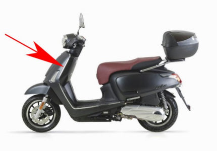 Bande décorative Kymco originale tablier gauche chrome neuve 64314-acc1-e10-f1p