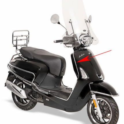 sierstrip Kymco origineel beenschild rechtsvoor chroom new like 64313-acc1-e10-f1p