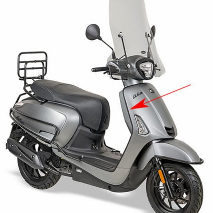 sierstrip Kymco origineel beenschild rechts zwart mat new like 64313-acc1-e10-66p