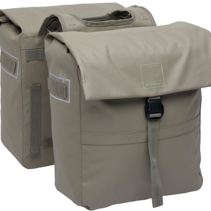 Dubbele fietstas New Looxs Leeds Double - 38 liter - 33 x 18 x 38 cm (2x) - Taupe