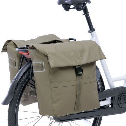 Dubbele fietstas New Looxs Leeds Double - 38 liter - 33 x 18 x 38 cm (2x) - Taupe - afbeelding 4