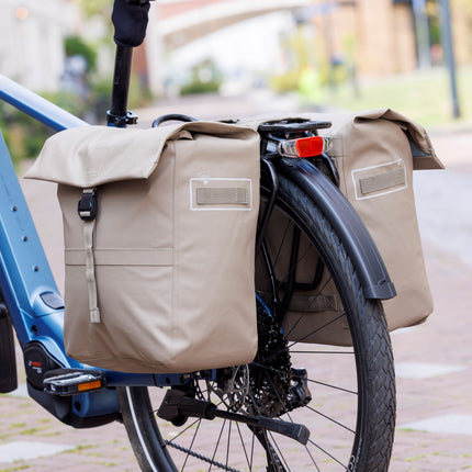 Dubbele fietstas New Looxs Leeds Double - 38 liter - 33 x 18 x 38 cm (2x) - Taupe - afbeelding 5