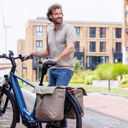 Dubbele fietstas New Looxs Leeds Double - 38 liter - 33 x 18 x 38 cm (2x) - Taupe - afbeelding 6