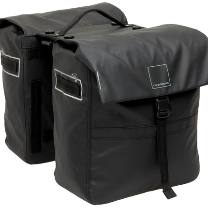 Dubbele fietstas New Looxs Leeds Double MIK 2.0 - 38 liter - 33 x 18 x 38 cm (2x) - Black