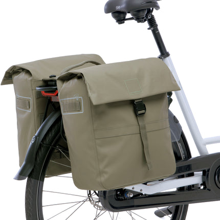 Dubbele fietstas New Looxs Leeds Double MIK 2.0 - 38 liter - 33 x 18 x 38 cm (2x) - Taupe - afbeelding 5