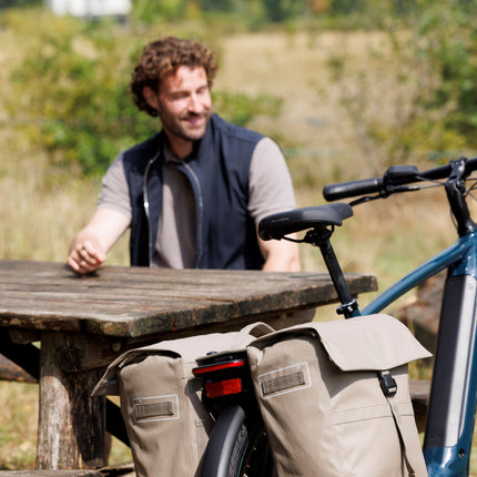 Dubbele fietstas New Looxs Leeds Double MIK 2.0 - 38 liter - 33 x 18 x 38 cm (2x) - Taupe - afbeelding 7