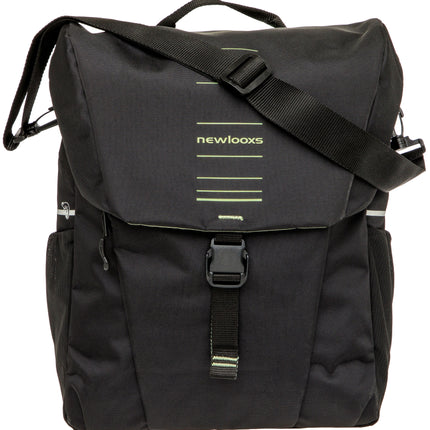 Enkele fietstas New Looxs Vigo Single - 20 liter - 30 x 19 x 40 cm - Black-Green - afbeelding 2