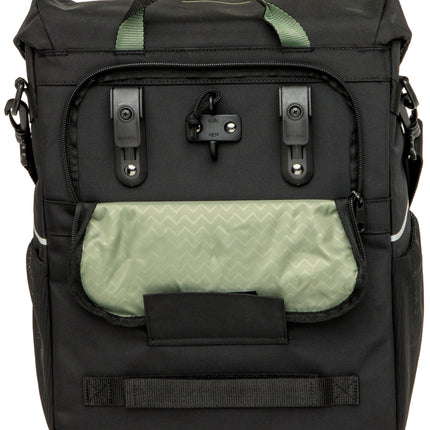 Enkele fietstas New Looxs Vigo Single - 20 liter - 30 x 19 x 40 cm - Black-Green - afbeelding 4