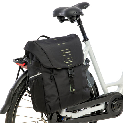 Enkele fietstas New Looxs Vigo Single - 20 liter - 30 x 19 x 40 cm - Black-Green - afbeelding 8