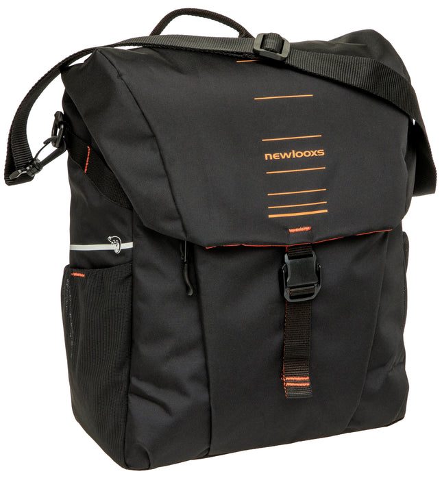 Enkele fietstas New Looxs Vigo Single - 20 liter - 30 x 19 x 40 cm - Black-Orange