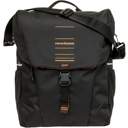 Enkele fietstas New Looxs Vigo Single - 20 liter - 30 x 19 x 40 cm - Black-Orange - afbeelding 2