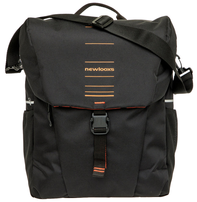 Enkele fietstas New Looxs Vigo Single - 20 liter - 30 x 19 x 40 cm - Black-Orange - afbeelding 2